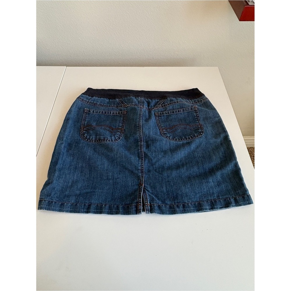 CLEARANCE! Faded Glory Blue Denim Mini Skirt with Elastic Waistband - Picture 3 of 10